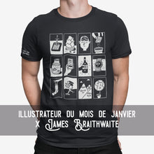 Load image into Gallery viewer, T-shirt à l&#39;unité // MOIS DE JANVIER 2022 // JAMES BRAITHWAITE
